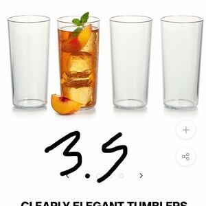 Tupperware Clear Glass Tumblers Set